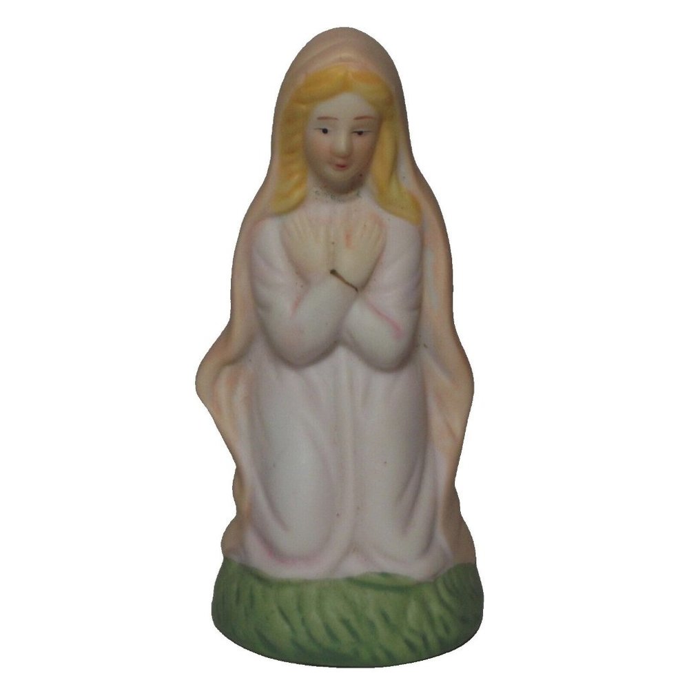 Nativity Scene Replacement Mother Mary Sears Vintage 4-1/4" pink green